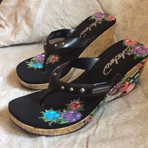 Skechers Size 10 Black Tattoo Wedge